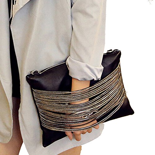 WUXINGMEILI Bolso Bandolera Mujer Pequeño Bolso de Mano Bolso de Hombro de Boda Noche Bolsa del Teléfono, Asa y Correa Carteras de mano y clutches Negro