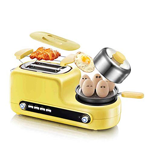 WZYJ Acero Inoxidable tostadora eléctrica doméstica máquina portátil Desayuno Pan horneado automática Fabricante de los Huevos fritos Caldera sartén