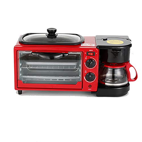 WZYJ Hogar Multi-Función 4L 1050W Desayuno automático Mini Horno eléctrico tostadora del Pan sartén Incorporado en el café Tortilla