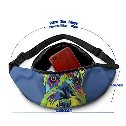 XCNGG Bolso de la Cintura del Ocio Bolso Que acampa Bolso del montañismo Multi Colored Schnauzer Waist Pack Bag for Men Women,Casual Fanny Packs with Headphone Socket Hip Bum Bag for Traveling Hiking