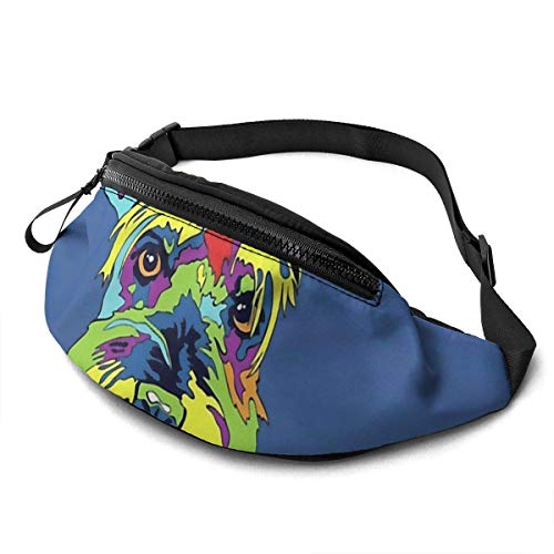 XCNGG Bolso de la Cintura del Ocio Bolso Que acampa Bolso del montañismo Multi Colored Schnauzer Waist Pack Bag for Men Women,Casual Fanny Packs with Headphone Socket Hip Bum Bag for Traveling Hiking