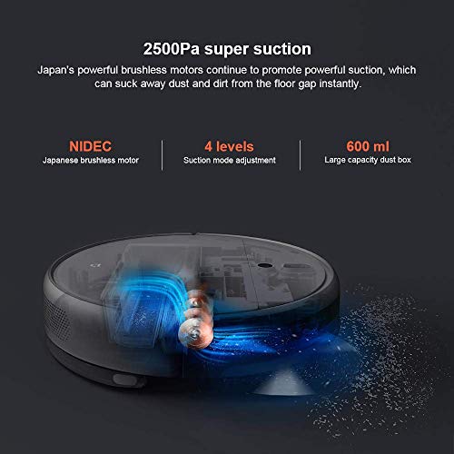 Xiaomi Mijia Robot trapeador de barrido Mi Vacuum Cleaner 1C para Home Auto Dust Sterilize 2500PA Cyclone Suction Smart Planned WIFI