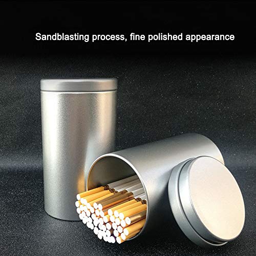 XIAOXIAO Caja de Cigarrillos Caja De Cigarrillos De Alta Capacidad para Coche Doméstico Caja De Cigarrillos Redonda De Metal Sellada A Prueba De Humedad Cigarrillo Grueso Y Fino