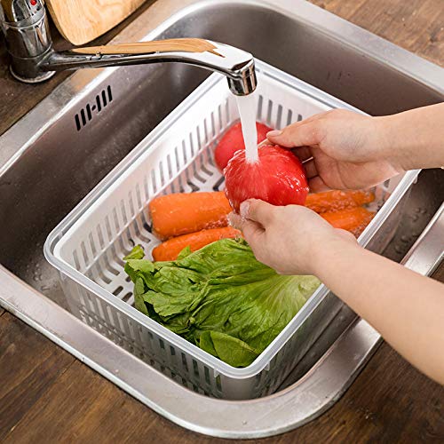 xiaoxioaguo - Caja de almacenamiento para frutas y verduras, para frigorífico, organizador de cocina, congelador, contenedor de almacenamiento