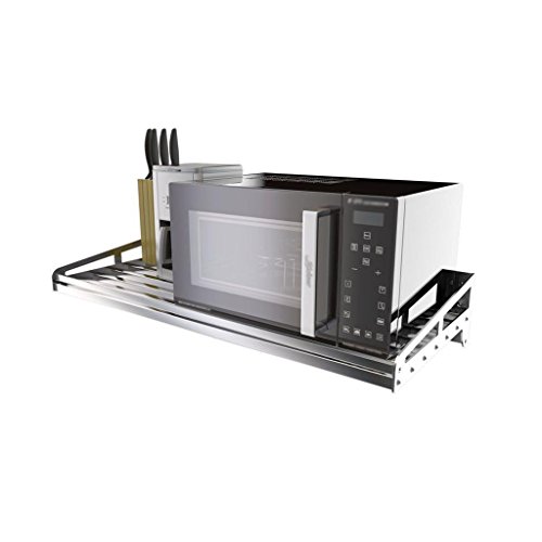 Xuping Cocina Microondas Horno Racks Montado en la Pared con Gancho 1 Capa Estante Rack de Almacenamiento Antideslizante 304 Estantes de Acero Inoxidable (tamaño: 60 cm, 80 cm, 100 cm, 120 cm)