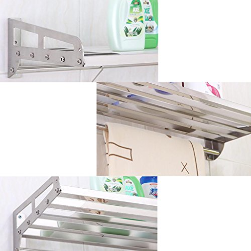 Xuping Cocina Microondas Horno Racks Montado en la Pared con Gancho 1 Capa Estante Rack de Almacenamiento Antideslizante 304 Estantes de Acero Inoxidable (tamaño: 60 cm, 80 cm, 100 cm, 120 cm)