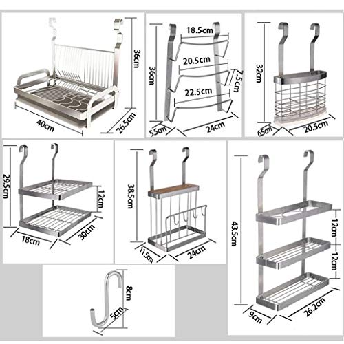 Xuping Rack De Cocina De Plata Rack De Especias Montado En La Pared Perchero para El Hogar Estante para Ollas Desagüe Plato Rack Soporte De Almacenamiento De Acero Inoxidable