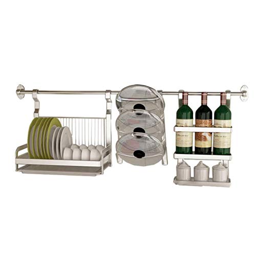 Xuping Rack De Cocina De Plata Rack De Especias Montado En La Pared Perchero para El Hogar Estante para Ollas Desagüe Plato Rack Soporte De Almacenamiento De Acero Inoxidable