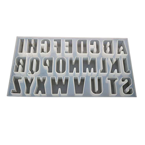 XUTU 26 letras inglesas alfabeto Moldes mayúsculas de resina epoxi molde de silicona, moldes de fundición de joyería para bricolaje colgante hecho a mano decoración artesanal