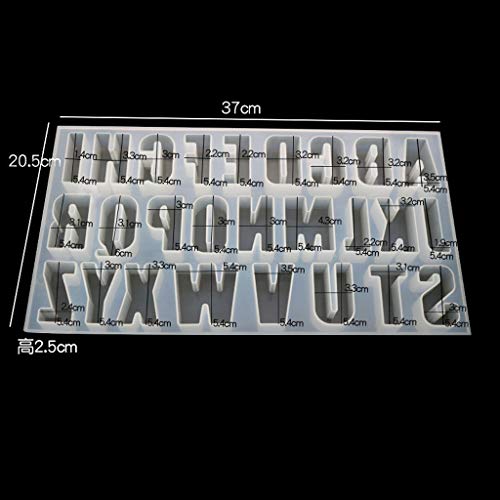 XUTU 26 letras inglesas alfabeto Moldes mayúsculas de resina epoxi molde de silicona, moldes de fundición de joyería para bricolaje colgante hecho a mano decoración artesanal