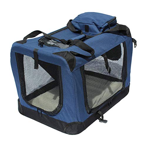 YATEK Transportin para Perros Plegable entradas Laterales y Superiores con Alta Visibilidad, Confort y Seguridad para tu Mascota de tamaño M (60 x 42 x 42cm)