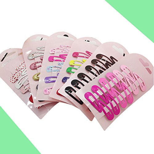 Yeahibaby 100 unids 9 sets broches de pelo a presión sin deslizamiento metal pinza de pelo Barrettes para niñas niños pequeños accesorios para el cabello de los niños (estilo mixto)