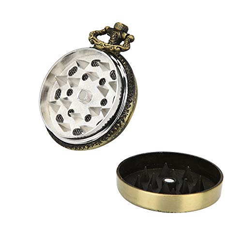 YHWW Reloj de bolsill oHierba de Metal & amp; Molinos de Especias Molinillo de Tabaco Ralladores de Especias Cursher