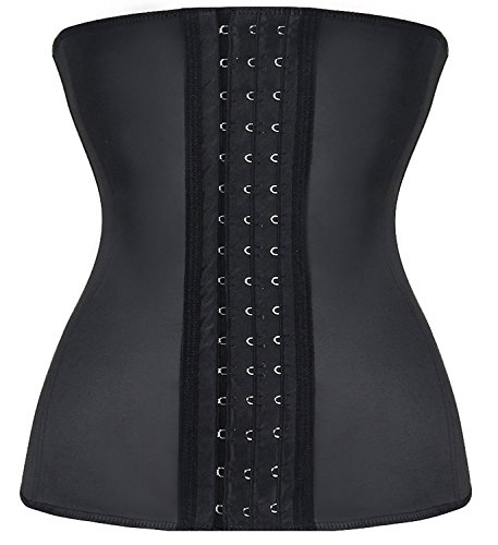 YIANNA Mujer Fajas Reductoras Corsé Waist Trainer Corset Reductor Adelgazante Bustiers de Cinturón Formación Negro,UK-YA- U37G-Black-6XL