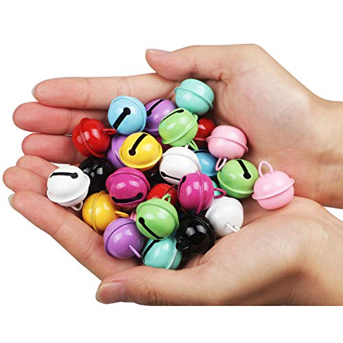 Yixuan 30pcs 22mm Cascabeles Metal Cascabeles Manualidades de Colores Campanilla para Navidad Decoración, Cumpleaños Regalo, Manualidades DIY Creativos