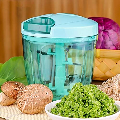 YJXD Manual de Blender procesador de Alimentos Chopper máquina de Cortar de Seguridad Duradero Mezclador de Cocina del hogar batidora portátil (Color : Blue)