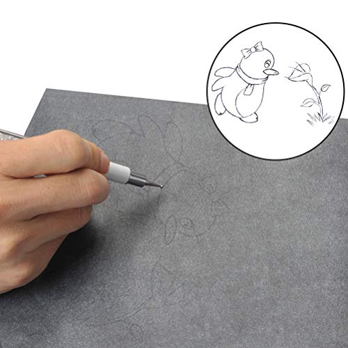 YOTINO 100 Hojas Papel Transferde GrafitoTrazado Carbón Papel de Calco Copia A4 Carbono Transferencia para Madera Lienzo Papel Madera Pluma Reemplazable con 5 Piezas