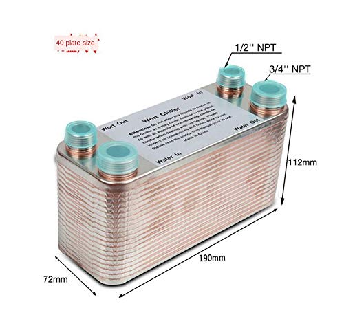 ytrew Tipo Wort Chiller, Intercambiador de calor de placas, Acero inoxidable 304, Enfriador de ciclo de fermentación de soldadura