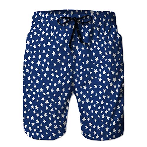 Yuerb Shorts de baño de Secado rápido para niños Shorts de Playa para Surfing Estrellas diminutas Azul Marino