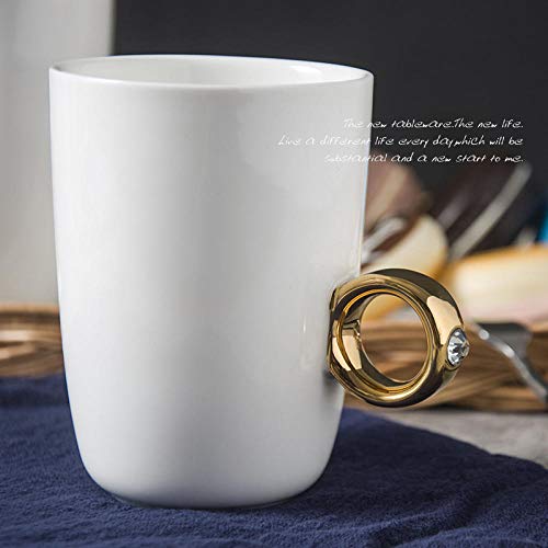 YXYLQ Taza De Anillo De Pareja Creativa Taza De Leche Blanca Taza De Navidad Regalo Al por Mayor 300 Ml Taza De Café De Cerámica Puer Tazas De Té Office Drinkware-02