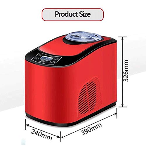 Z-Color Fabricante de Helado de máquina con Grandes 1.5L extraíble Interior Bowl y Acabado en Acero Inoxidable □ Ideal for Helados, sorbetes y Yogurt Helado (Color : Red)