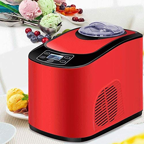 Z-Color Fabricante de Helado de máquina con Grandes 1.5L extraíble Interior Bowl y Acabado en Acero Inoxidable □ Ideal for Helados, sorbetes y Yogurt Helado (Color : Red)