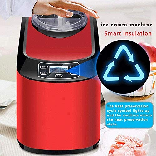 Z-Color Fabricante de Helado de máquina con Grandes 1.5L extraíble Interior Bowl y Acabado en Acero Inoxidable □ Ideal for Helados, sorbetes y Yogurt Helado (Color : Red)