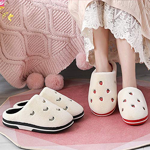 Zapatillas De Algodón,Invierno Lindo Casual Dibujos Animados Cactus Algodón Casa Zapatillas Mujer Zapatillas Gamuza Fruta Algodón Zapatos Calientes Casa Zapatillas Antideslizantes Mujer Interior Z