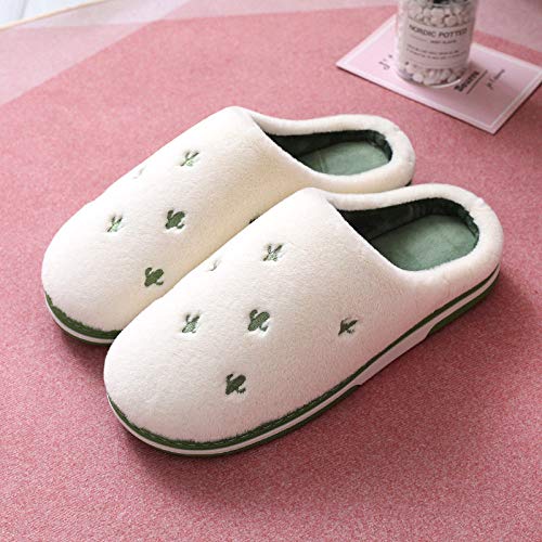 Zapatillas De Algodón,Invierno Lindo Casual Dibujos Animados Cactus Algodón Casa Zapatillas Mujer Zapatillas Gamuza Fruta Algodón Zapatos Calientes Casa Zapatillas Antideslizantes Mujer Interior Z