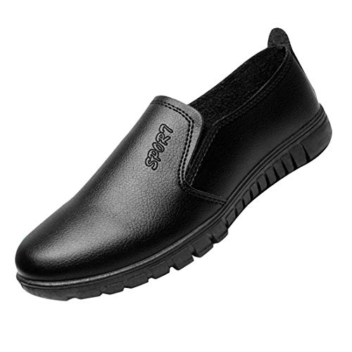 Zapatos de Cordones para Hombre, Xianheng Calzado de Trabajo para Chef Resistente al Aceite y al Agua, Zapatos para Hostelería Antideslizante, Zapatos de Uniforme de Cocina Asiático 44#2