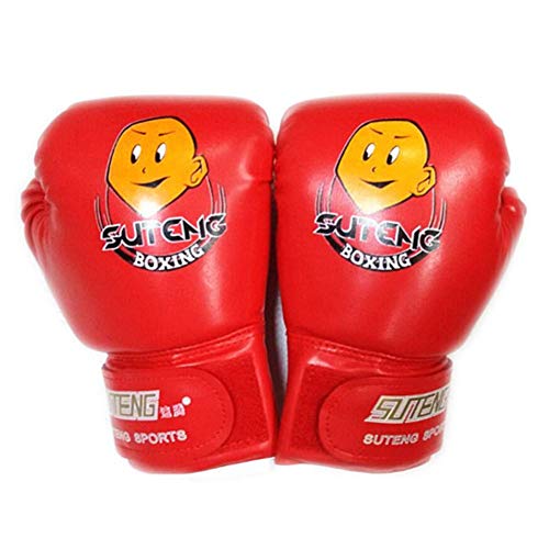 ZEH Guantes de Boxeo Guantes de los niños, Saco de Boxeo for niños Niños Juventud, Guantes de Bolsa de Arena Pesada Pro Kickboxing Muay Thai Mitones Formación Sparring FACAI (Color : Red)