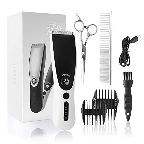 ZENIJUST Recargable eléctrico Pet Clipper Kit inalámbrico de Pelo para Mascotas Trimmer Kit de bajo Ruido Cat Hair Shaver cortapelos para Mascotas