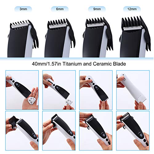 ZENIJUST Recargable eléctrico Pet Clipper Kit inalámbrico de Pelo para Mascotas Trimmer Kit de bajo Ruido Cat Hair Shaver cortapelos para Mascotas