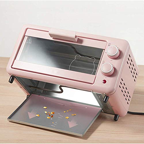 ZGHOME Rosa Inicio Mini Horno Eléctrico, Múltiples Funciones De Cocción Tostadora, Control De Temperatura Ajustable Minutero 11L