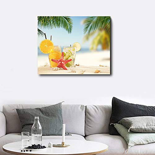 zgwxp77 Playa Fruta Lienzo Pintura Decoración del hogar Cocina Carteles e Impresiones Murales Sala de Estar Bar Art Deco80x64cm sin Marco