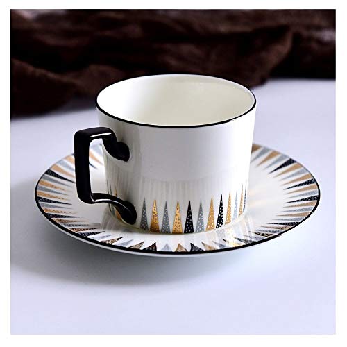 ZHAOCHENBO Moda Blanco Estilo Americano Moderno Deisgn Juego De Té Café Taza Y Plato Geometría para Regalo Empresarial Restaurante Uso Uso Interno