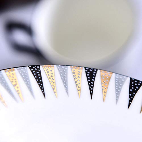 ZHAOCHENBO Moda Blanco Estilo Americano Moderno Deisgn Juego De Té Café Taza Y Plato Geometría para Regalo Empresarial Restaurante Uso Uso Interno