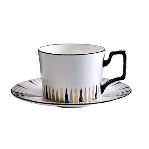 ZHAOCHENBO Moda Blanco Estilo Americano Moderno Deisgn Juego De Té Café Taza Y Plato Geometría para Regalo Empresarial Restaurante Uso Uso Interno