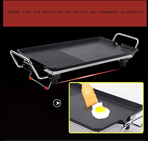 ZHONGXIN Teppanyaki, Grill Eléctrico, sartén antiadherente Teppanyaki, temperatura ajustable, barbacoa portátil para interiores (41 * 23 cm)