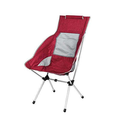 Zidao Tumbona, Camping Plegable de Aluminio Silla Silla de la Pesca Ultraligero con Bolsa de Transporte Silla Plegable de Camping para Excursionismo Senderismo,Rojo