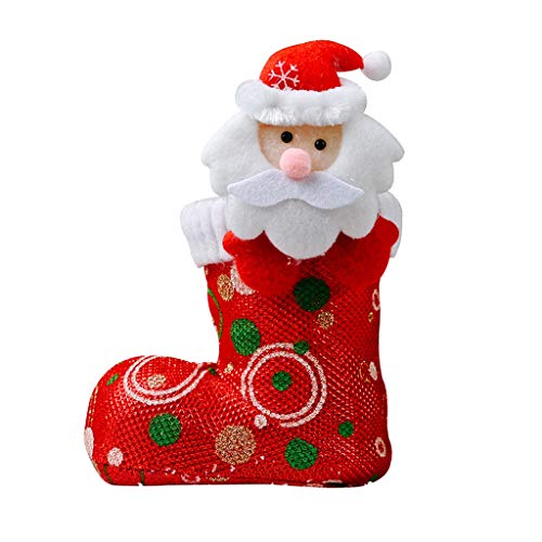 ZIRAN Christmas 3D Candy Boot Santa Gift and Treat Bolsas Portable Candy Gift 4 Portable’X7 'Christmas Cloth Boots Red