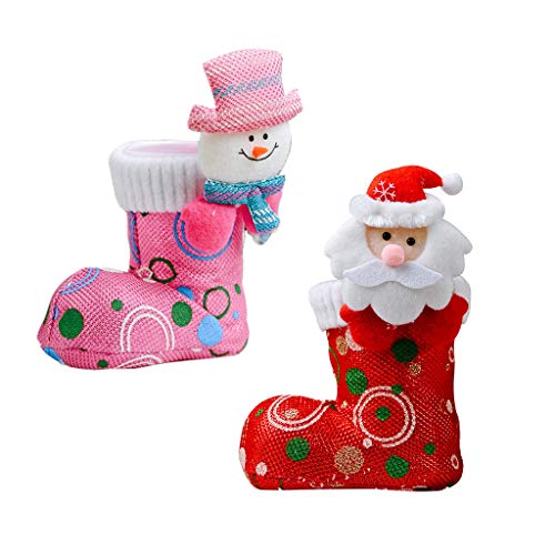 ZIRAN Christmas 3D Candy Boot Santa Gift and Treat Bolsas Portable Candy Gift 4 Portable’X7 'Christmas Cloth Boots Red