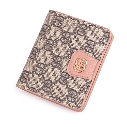 ZMRDC billeteras Pokemon Flor de Moda Monedero pequeño para Mujer PU Hebilla multifunción Retro Bolso de Mano Bolso Corto de la Tarjeta, marrón