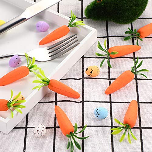 Zonon 120 Piezas de Mini Zanahorias de Pascua Adornos de Zanahorias Artificiales de Espuma Decoración Colgante para Hogar Cocina Fiesta Manualidades (Estilo B, 120)