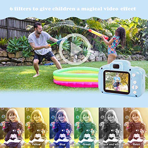 ZStarlite Cámara Digital para Niños, 1080P 2.0 "HD Selfie Video Cámara Infantil, Regalos Ideales para Niños Niñas de 3-10 Años, con Tarjeta TF 32 GB, Lector de Tarjetas (Azul)