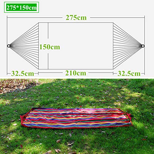 ZusFut Hamacas Colgantes| Extra Larga Amplia 275x150cm / Transpirable Algodón / 200KG Capacidad de Carga/2 Cuerdas de Nylon/Multicolor| Hamacas Jardín Hamaca en Rincón de Salón (275 * 150cm)