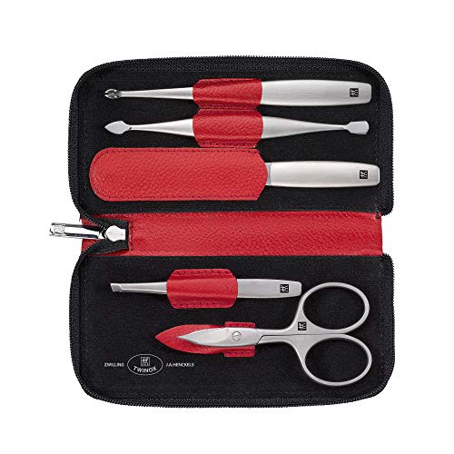 Zwilling TWINOX - Estuche de manicura 5 piezas, color rojo