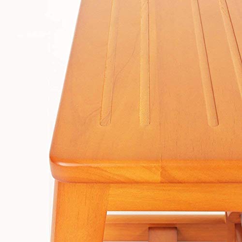 ZXL Escalera De Madera Maciza de Dos Pisos Escalera Paso Completo de Doble Uso Escalera Plegable del hogar Banco de Madera Cubierta 2-Step Soporte de Apoyo (Color : Honey Color)