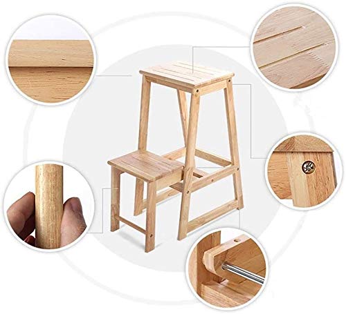 ZXL Escalera Paso sólida Llena de Casas de Madera Plegable de Doble Uso 2-Paso multifunción Cubierta de Madera Escalera móvil Bastidores Banco de Zapatos Soporte de Apoyo