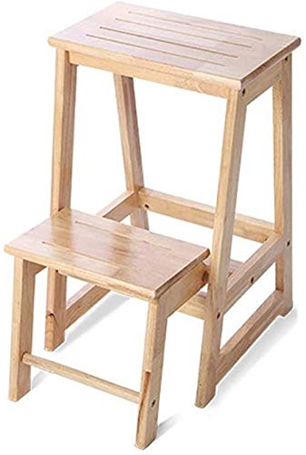 ZXL Escalera Paso sólida Llena de Casas de Madera Plegable de Doble Uso 2-Paso multifunción Cubierta de Madera Escalera móvil Bastidores Banco de Zapatos Soporte de Apoyo